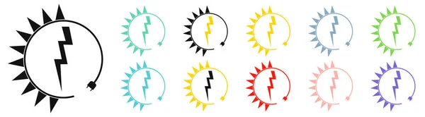 Renewable Energy Icons Graphic Design Template Lightning Bolt Set Alternative — Image vectorielle