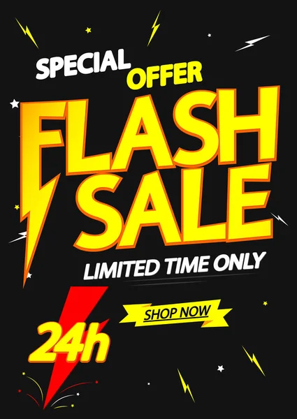 Flash Sale Nur Stunden Rabatt Plakatentwurf Vorlage Werbebanner Für Shop — Stockvektor