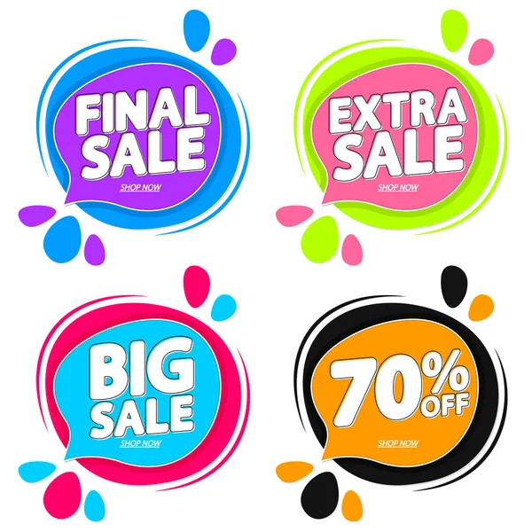 Set Sale Banners Design Template Tags Desconto Grande Promoção Ilustração — Vetor de Stock