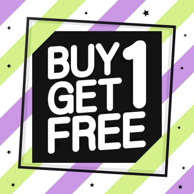 Buy 1 Get 1 Free, Sale poster design template, special offer, bogo banner, final deal, spend up and save more, dont miss out, vector illustration