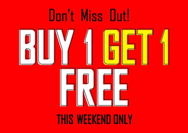 Buy Get Free Sale Poster Design Template Special Offer Bogo — Vetor de Stock