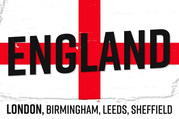 England Flag Banner Grunge Brush National Flag Original Colors — 图库矢量图片