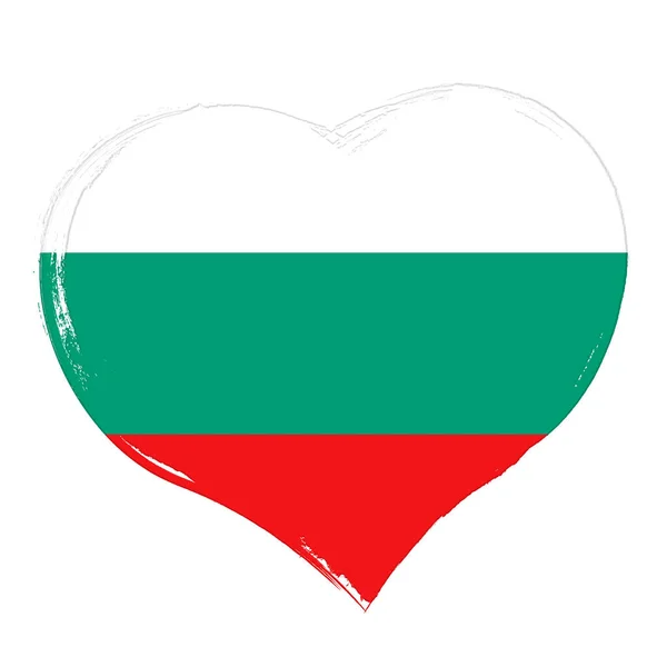 Heart Symbol Bulgarian Flag Vector Illustration — Wektor stockowy