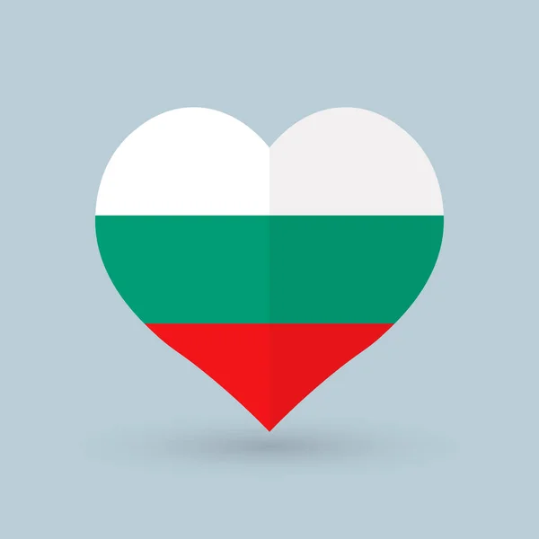Heart Symbol Bulgarian Flag Vector Illustration — Stockový vektor