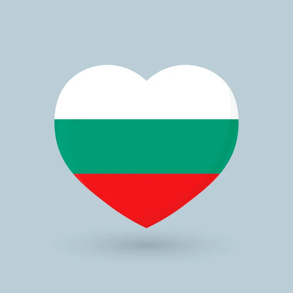 Heart Symbol Bulgarian Flag Vector Illustration — Stockový vektor