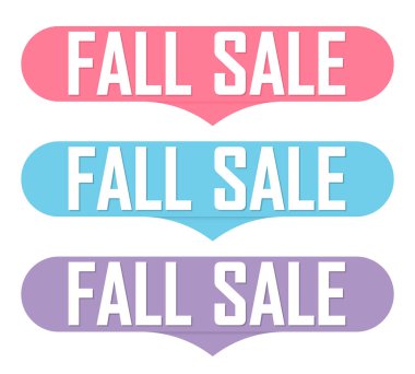 Fall Sale. Set discount banners, Autumn deal tags design template, spend up and save more, vector illustration