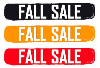 Fall Sale. Set discount banners, Autumn deal tags design template, spend up and save more, vector illustration
