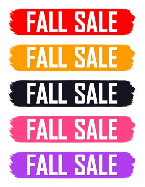 Fall Sale. Set discount banners, Autumn deal tags design template, spend up and save more, vector illustration