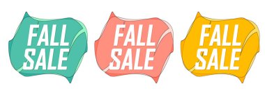 Fall Sale. Set discount banners, Autumn deal tags design template, spend up and save more, vector illustration