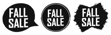 Fall Sale. Set discount banners, Autumn deal tags design template, spend up and save more, vector illustration
