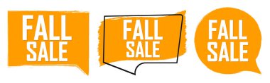 Fall Sale. Set discount banners, Autumn deal tags design template, spend up and save more, vector illustration