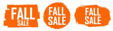 Fall Sale. Set discount banners, Autumn deal tags design template, spend up and save more, vector illustration