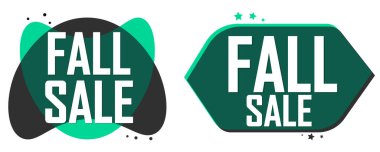 Fall Sale. Set discount banners, Autumn deal tags design template, spend up and save more, vector illustration