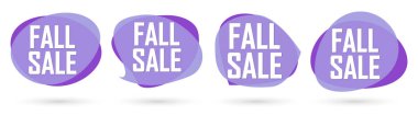Fall Sale. Set discount banners, Autumn deal tags design template, spend up and save more, vector illustration