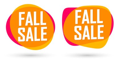 Fall Sale. Set discount banners, Autumn deal tags design template, spend up and save more, vector illustration