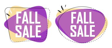 Fall Sale. Set discount banners, Autumn deal tags design template, spend up and save more, vector illustration