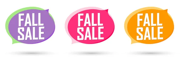 Fall Sale Set Discount Banners Autumn Deal Tags Design Template — Image vectorielle