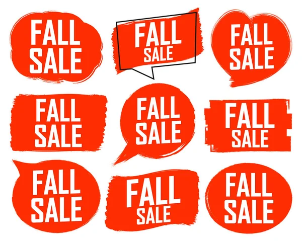 Fall Sale Set Discount Banners Autumn Deal Tags Design Template — Image vectorielle