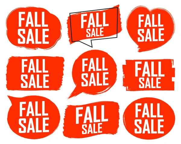Fall Sale. Set discount banners, Autumn deal tags design template, spend up and save more, vector illustration