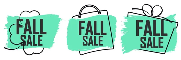 Fall Sale Set Discount Banners Autumn Deal Tags Design Template — Stockový vektor