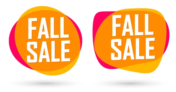 Fall Sale Set Discount Banners Autumn Deal Tags Design Template — Stockový vektor