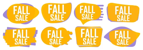 Fall Sale Set Discount Banners Autumn Deal Tags Design Template — Image vectorielle