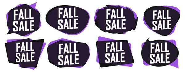 Fall Sale Set Discount Banners Autumn Deal Tags Design Template — Archivo Imágenes Vectoriales