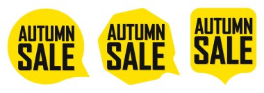 Autumn Sale. Set discount banners, deal tags design template, spend up and save more, vector illustration