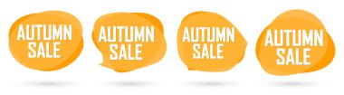 Autumn Sale. Set discount banners, deal tags design template, spend up and save more, vector illustration
