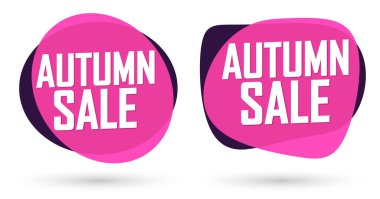 Autumn Sale. Set discount banners, deal tags design template, spend up and save more, vector illustration