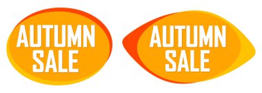 Autumn Sale. Set discount banners, deal tags design template, spend up and save more, vector illustration