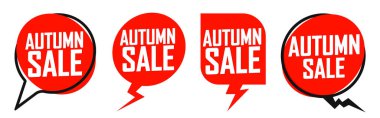 Autumn Sale. Set discount banners, deal tags design template, spend up and save more, vector illustration