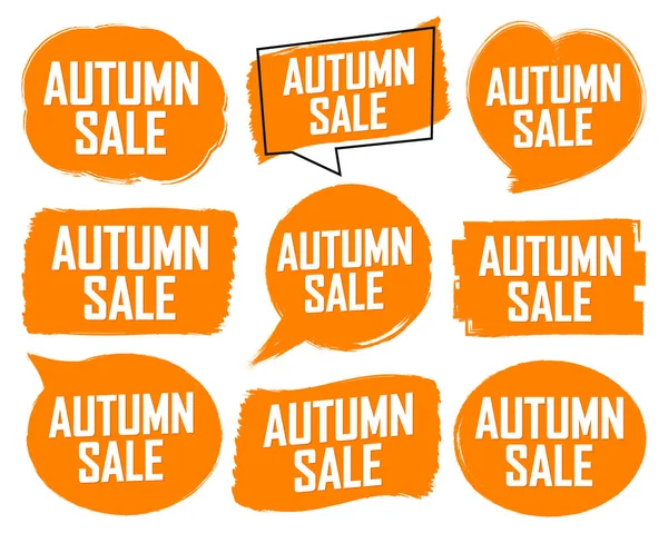 Autumn Sale. Set discount banners, deal tags design template, spend up and save more, vector illustration