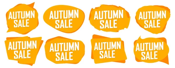 Autumn Sale Set Discount Banners Deal Tags Design Template Spend — Vector de stock