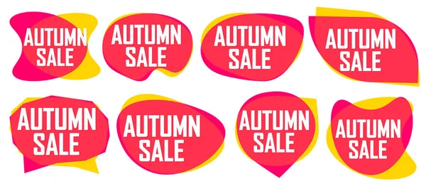 Autumn Sale. Set discount banners, deal tags design template, spend up and save more, vector illustration