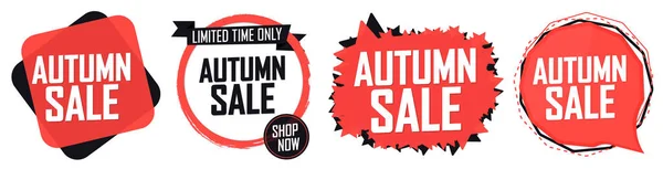 Autumn Sale Set Discount Banners Deal Tags Design Template Spend — Stockvektor