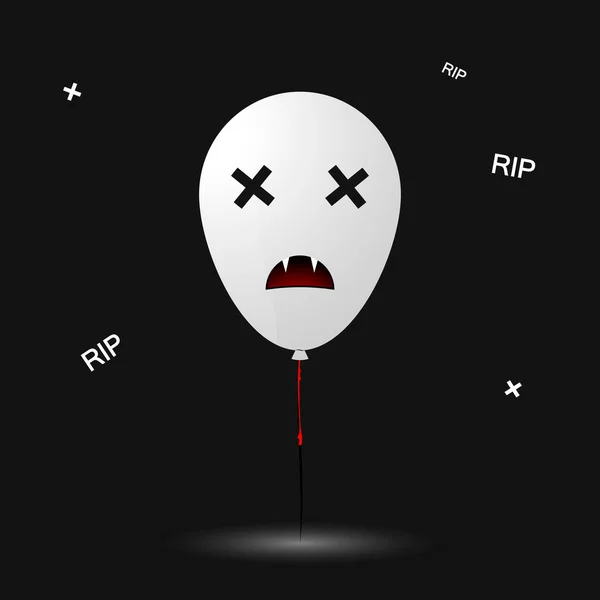 Balloon Icon Halloween Symbol Flat Design Template Spooky Face Vector — Stockový vektor