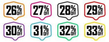 İndirim pankartları tasarım şablonu, indirim etiketleri, büyük promosyon, vektör illüstrasyonunu ayarla