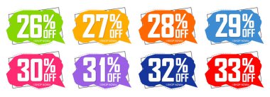 İndirim pankartları tasarım şablonu, indirim etiketleri, büyük promosyon, vektör illüstrasyonunu ayarla