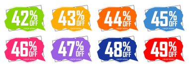 İndirim pankartları tasarım şablonu, indirim etiketleri, büyük promosyon, vektör illüstrasyonunu ayarla