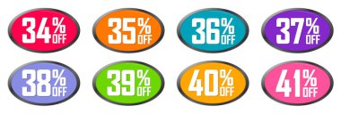 İndirim pankartları tasarım şablonu, indirim etiketleri, büyük promosyon, vektör illüstrasyonunu ayarla