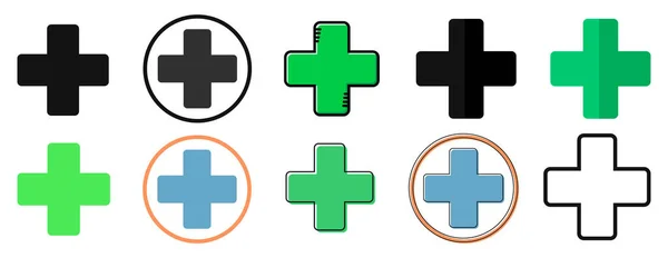 Set Pharmacy Icons Flat Graphic Design Template App Icons Symbols — 图库矢量图片