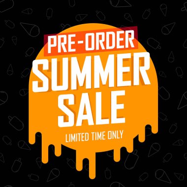 Pre-Order Summer Sale, discount poster design template, promo shopping banner, vector illustration