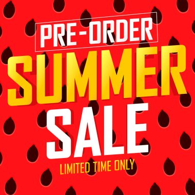 Pre-Order Summer Sale, discount poster design template, promo shopping banner, vector illustration