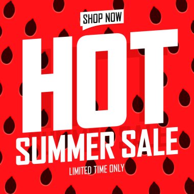 Sıcak Yaz Satışı, indirimli poster tasarım şablonu, mağaza afişi. Sezon alışverişi, reklam afişi, vektör illüstrasyonu.