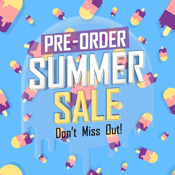 Pre-Order Summer Sale, discount poster design template, promo shopping banner, vector illustration