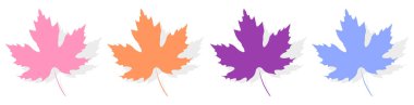 Maple leaf icons, graphic design template, vector illustration