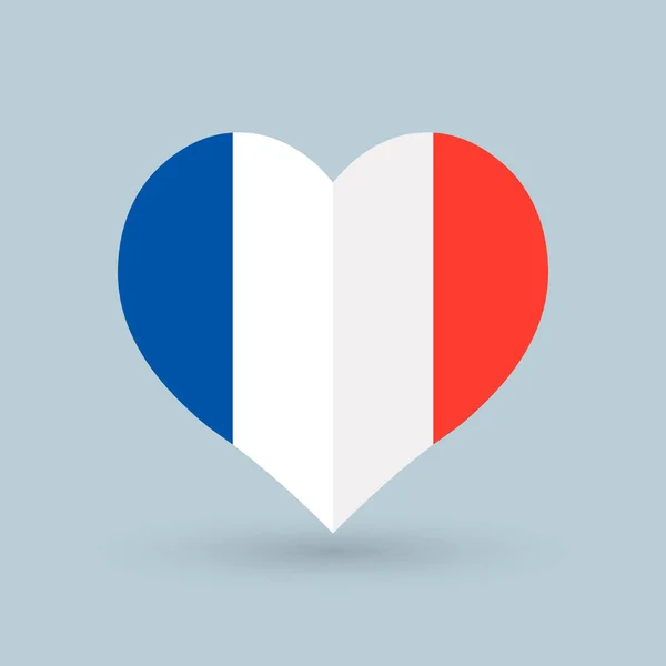 Heart Symbol French Flag Vector Illustration —  Vetores de Stock