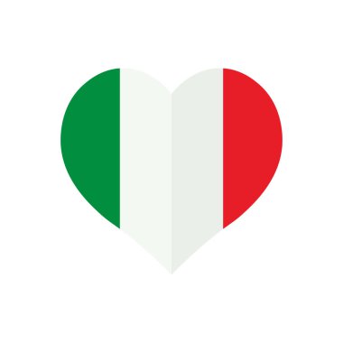 Heart symbol, flag of Italy, vector illustration