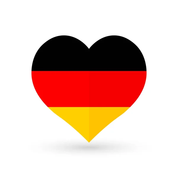 Σύμβολο Της Καρδιάς Σημαία Της Γερμανίας Διανυσματική Απεικόνιση — Διανυσματικό Αρχείο